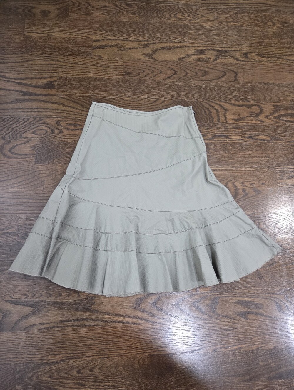 DKNY Light Taupe A-Line Skirt Sz.2 Washed Green